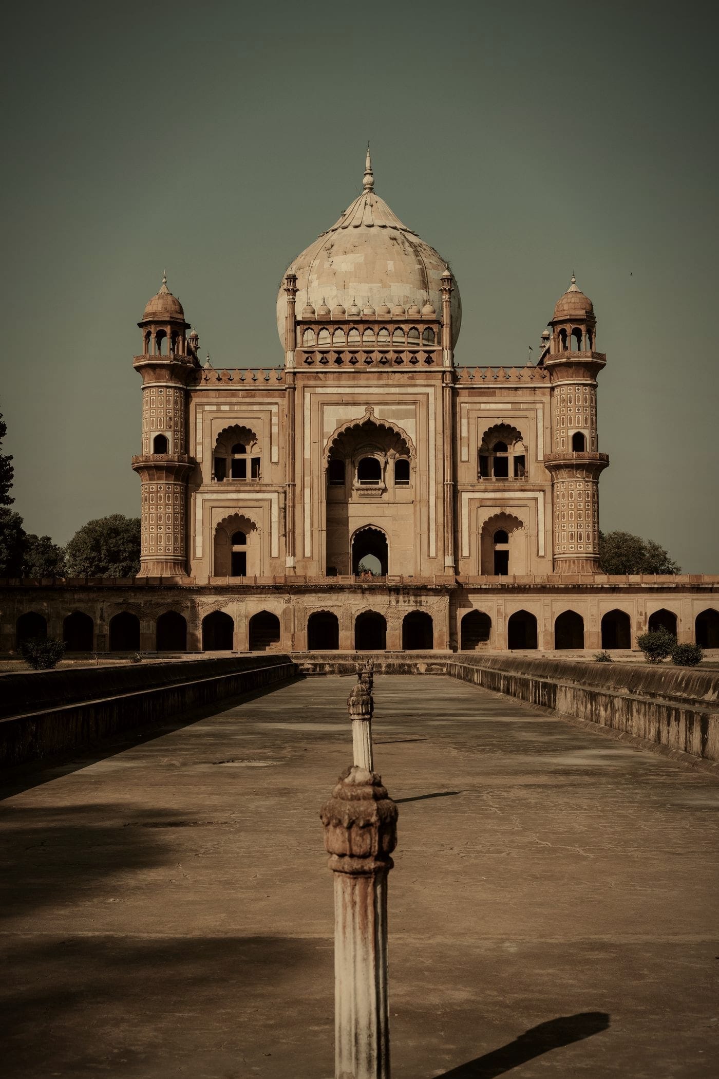 Safdarjung's Tomb in New Delhi, framed by its long approach